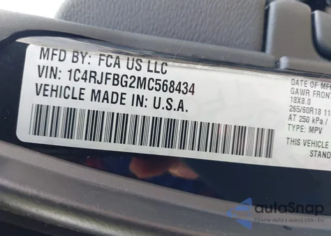 2021 Jeep Grand Cherokee Limited 4X4 from USA, damaged, VIN 1C4RJFBG2MC568434